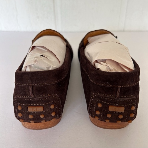 RALPH LAUREN PURPLE LABEL COCOA BROWN SUEDE DRIVING LOAFER MOCCASINS SIZ… - Picture 8 of 15